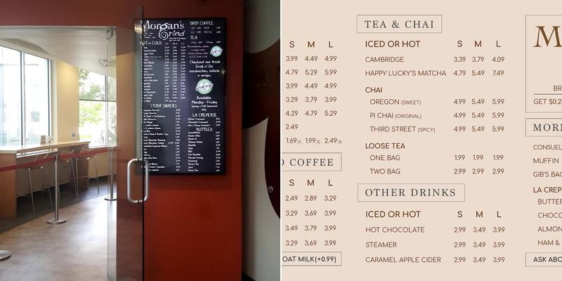 Morgan's Grind Cafe Menu