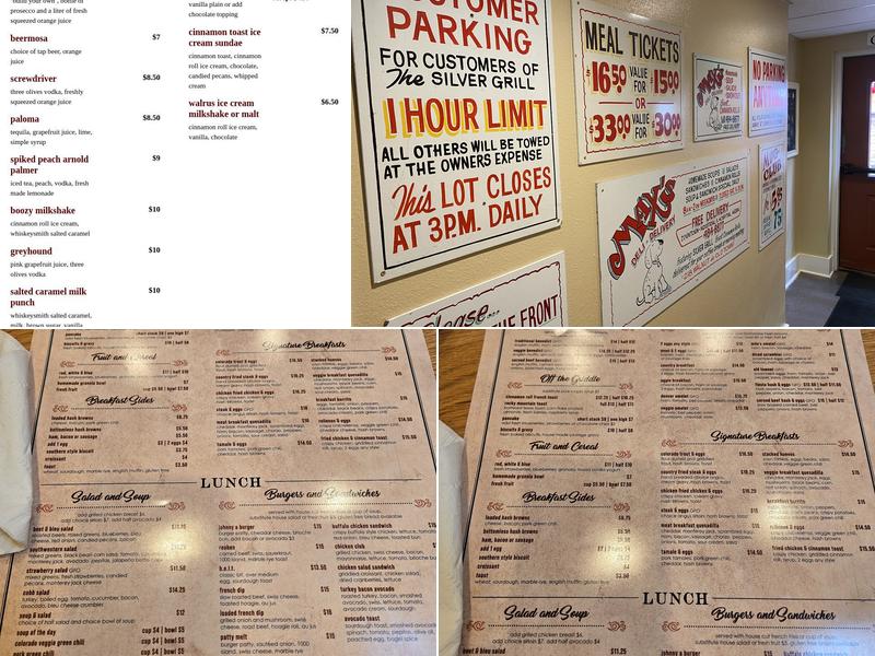 Silver Grill Cafe Menu