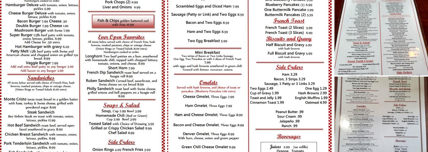 Ever Open Cafe Menu