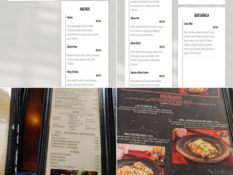 Casa Real Mexican Grill Menu