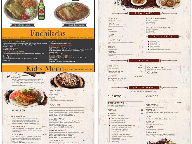 El Cielo Menu