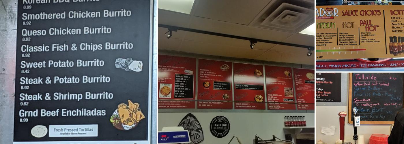 Matador Mexican Grill Menu