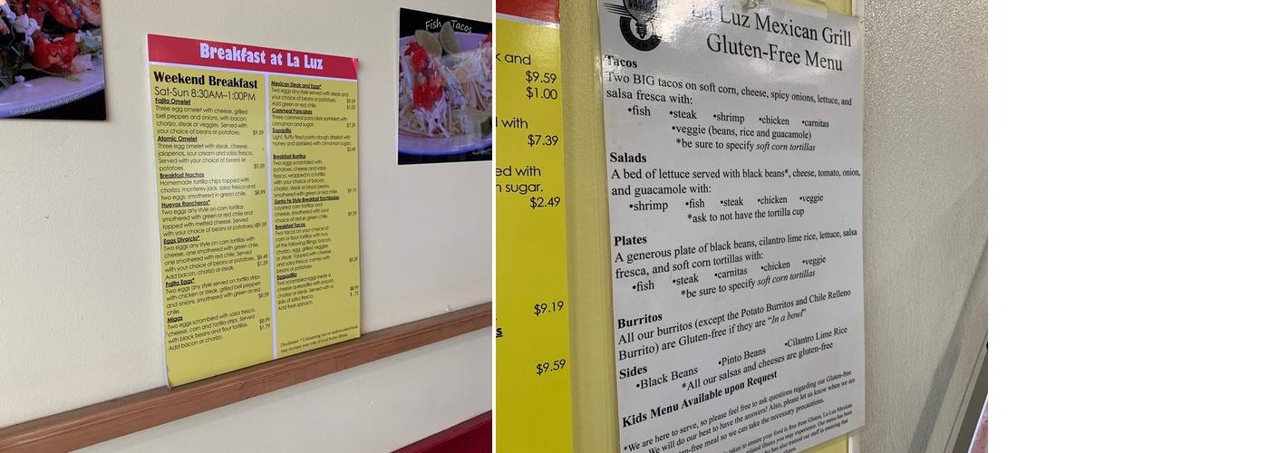 La Luz Mexican Grill-Order Online-Catering-Breakfast Burritos Menu