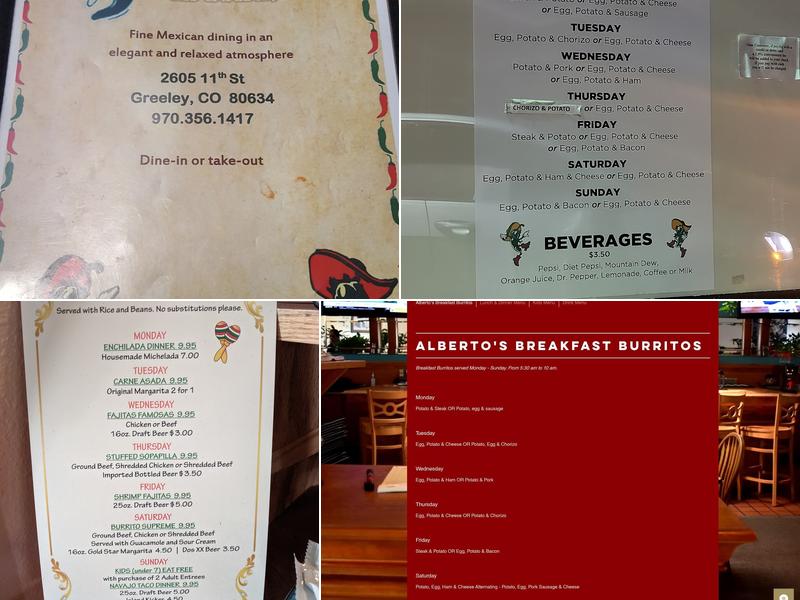 Alberto's Menu