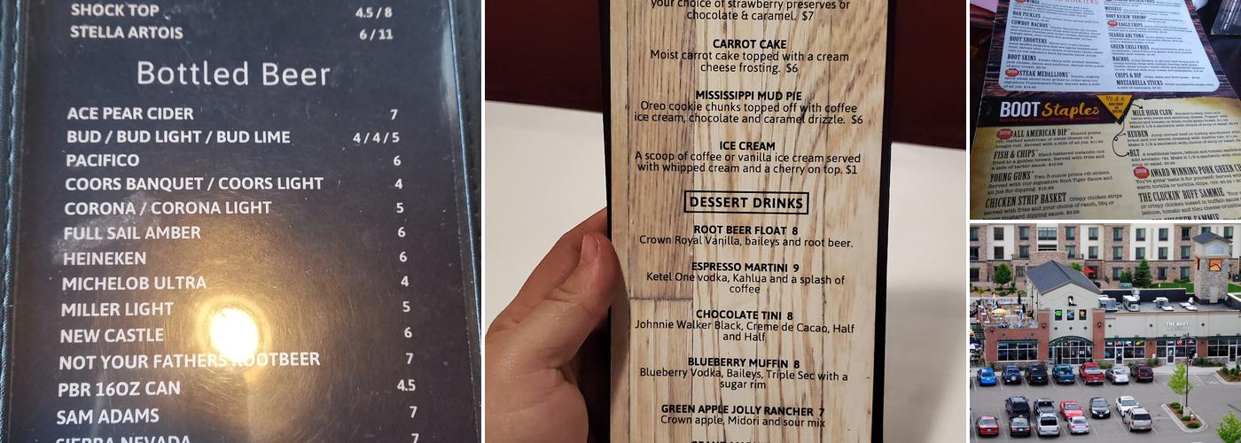 The Boot Grill Menu