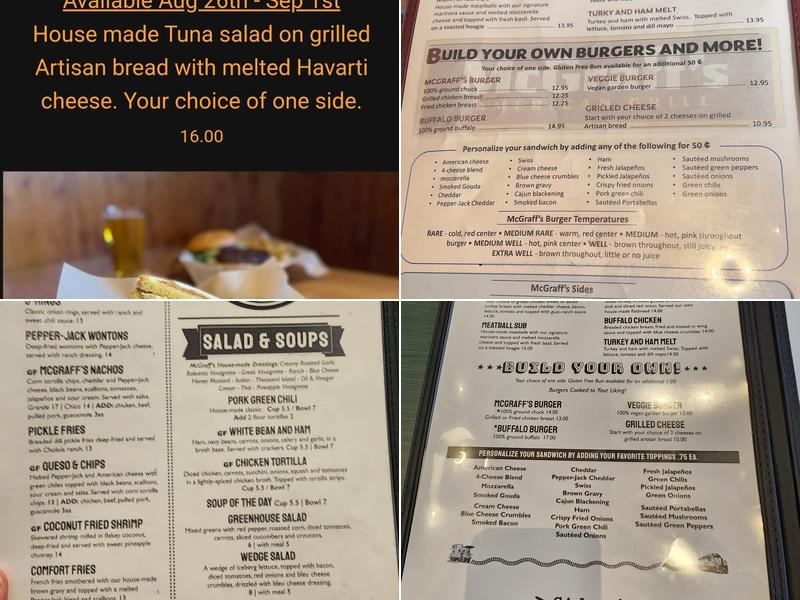 McGraff's American Grill Menu