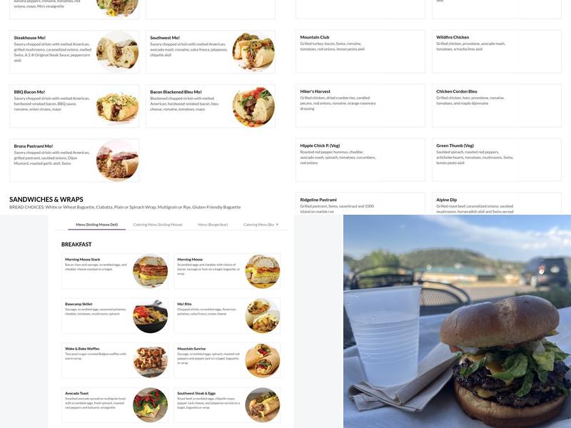 Smiling Moose Menu