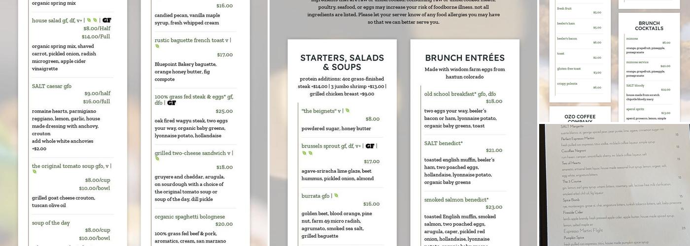 SALT Menu
