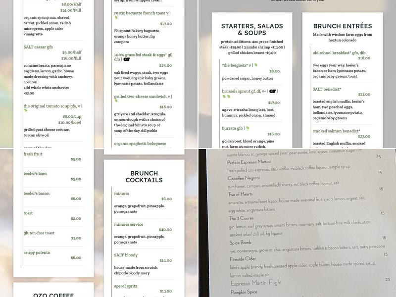 SALT Menu