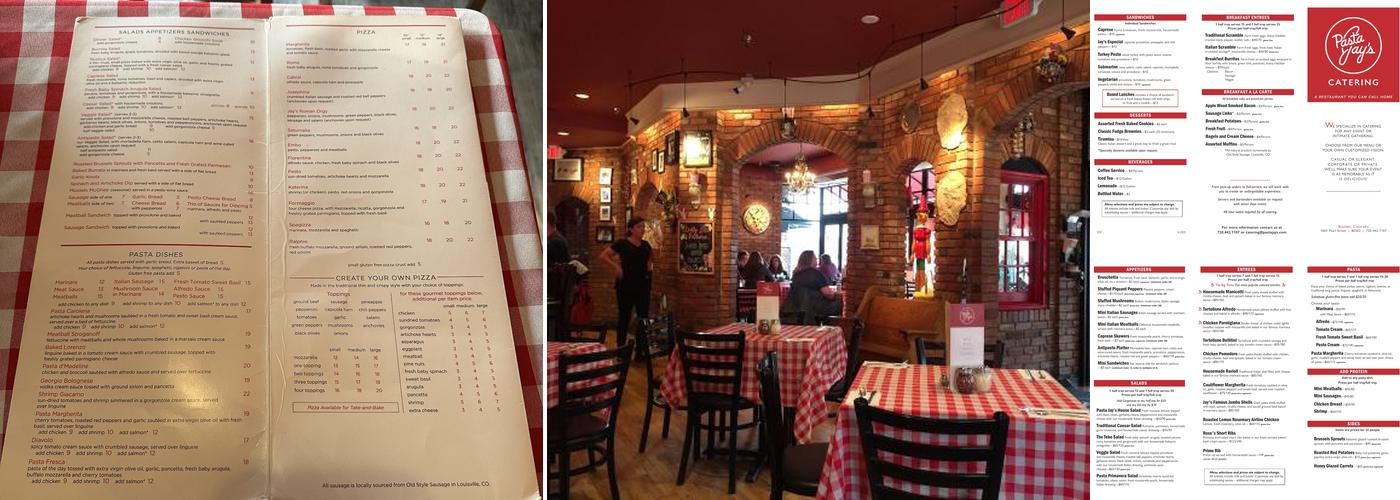Pasta Jay's Menu