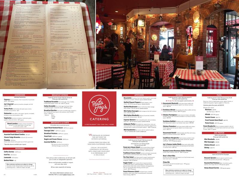 Pasta Jay's Menu