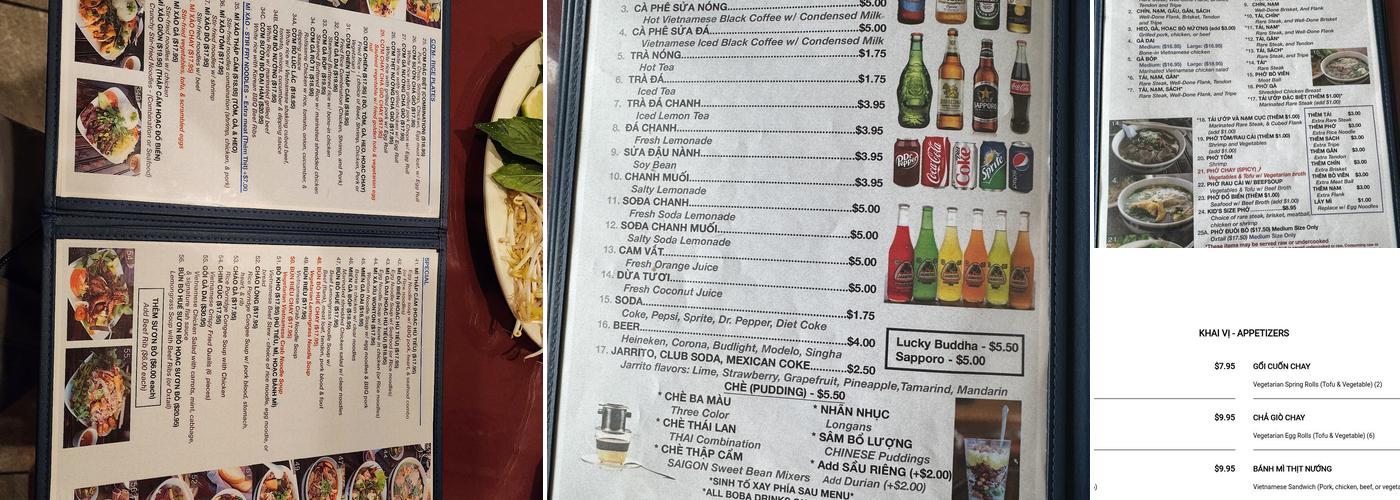 Pho Duy Denver Menu