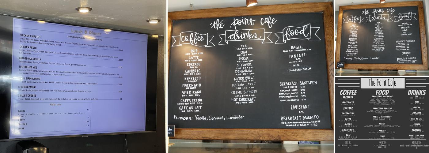 The Point Cafe Menu