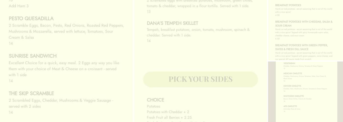 Walnut Cafe Menu