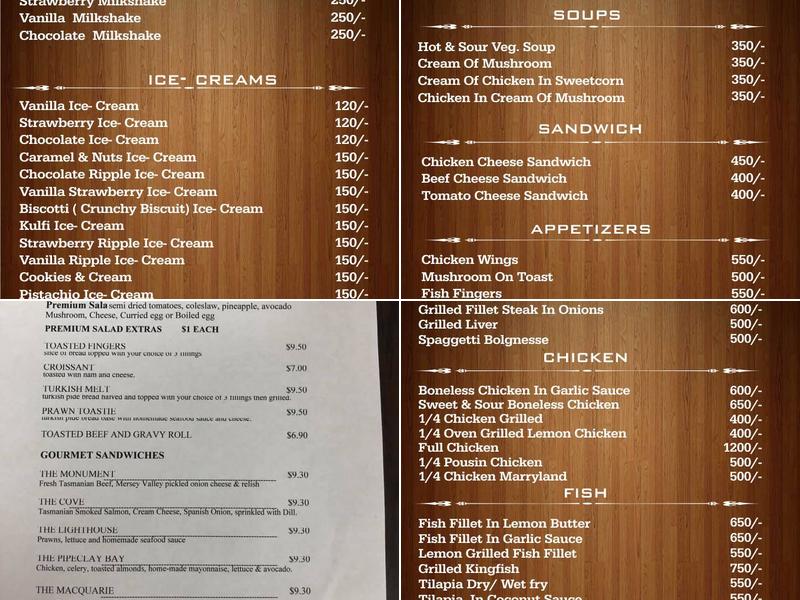 Signature Cafe Menu