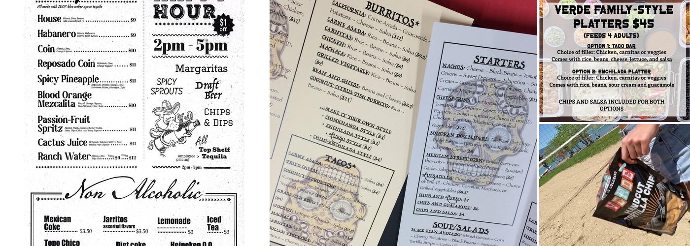 Verde Boulder Menu