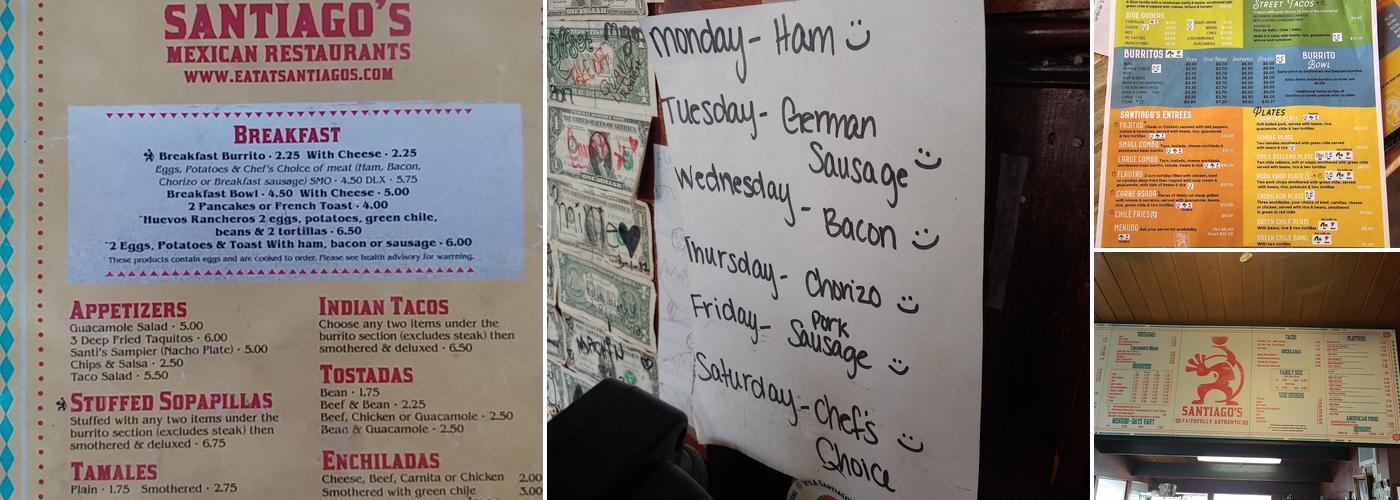 Santiago's Mexican Restaurant Menu