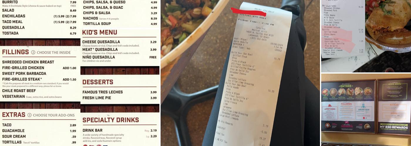 Cafe Rio Fresh Modern Mexican Menu