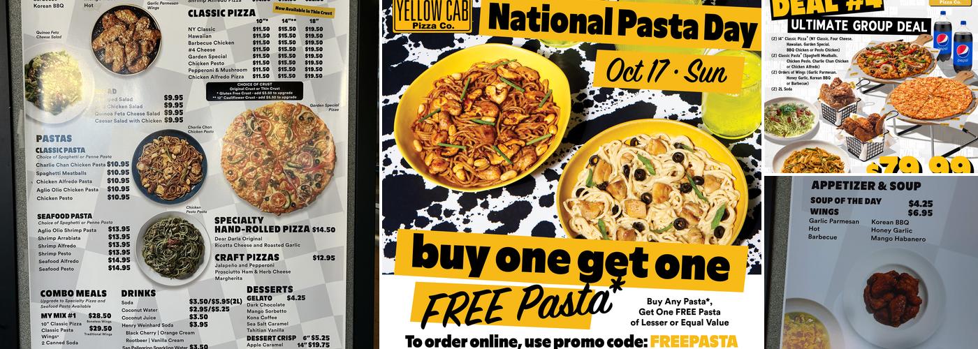 Yellow Cab Pizza Hawaii Menu