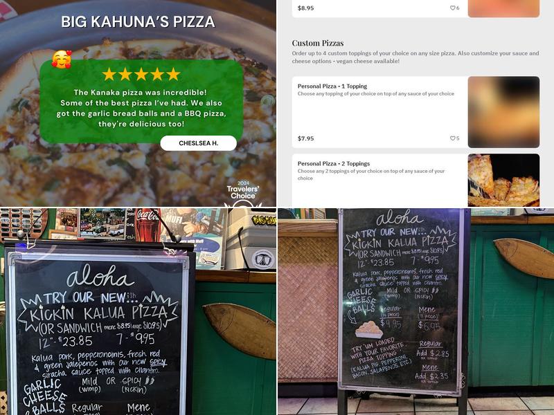 Big Kahuna's Pizza Menu