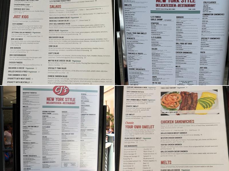 CJ's New York Style Deli Menu