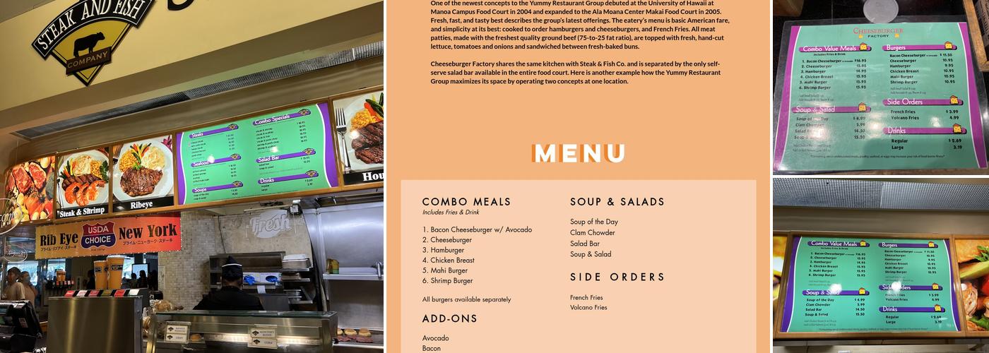 Cheeseburger Factory Menu