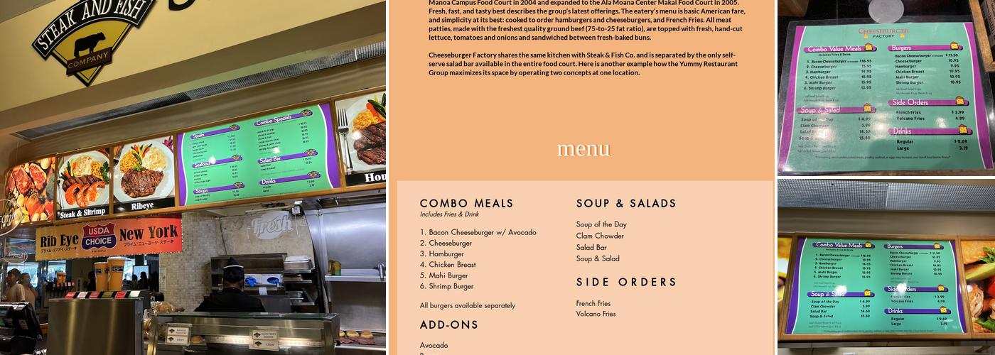 Cheeseburger Factory Menu