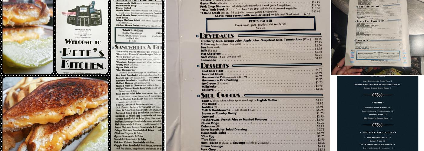 Pete's Kitchen Menu
