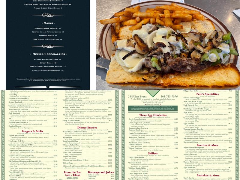 Pete's Kitchen Menu