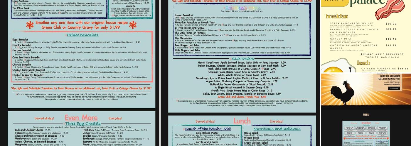 Breakfast Palace Menu
