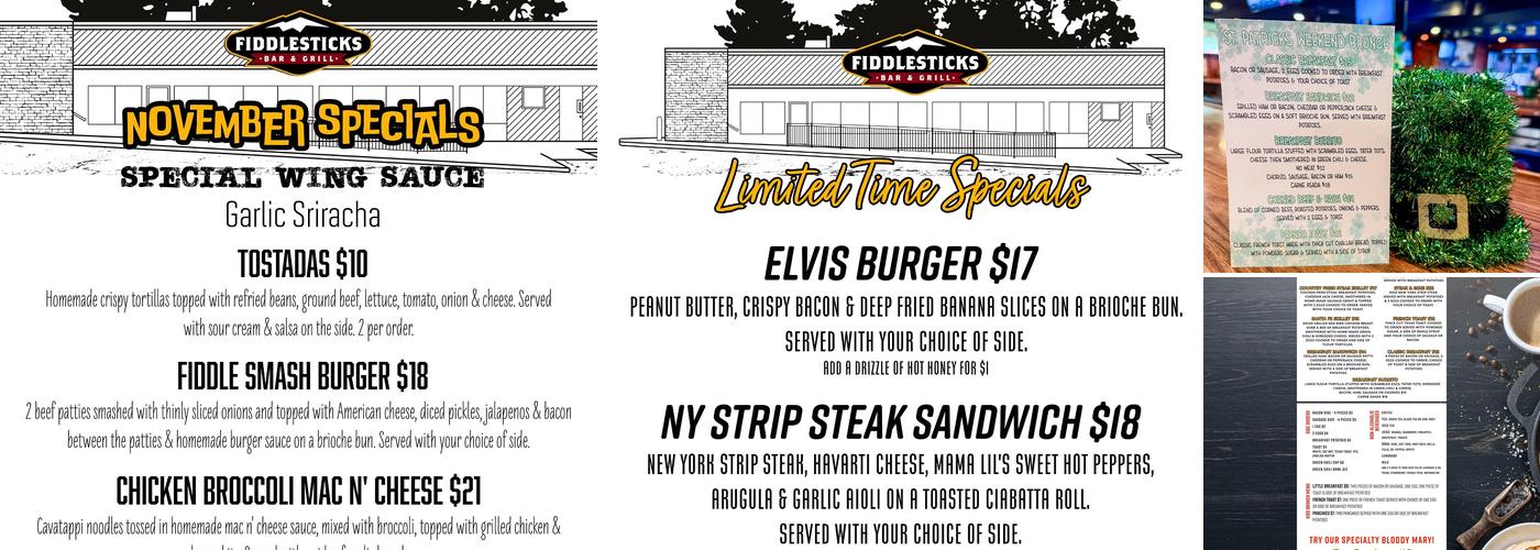 Fiddlesticks Bar & Grill Menu