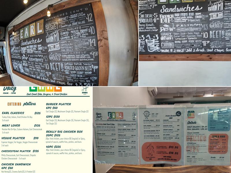 E.A.R.L. Kaimuki Menu