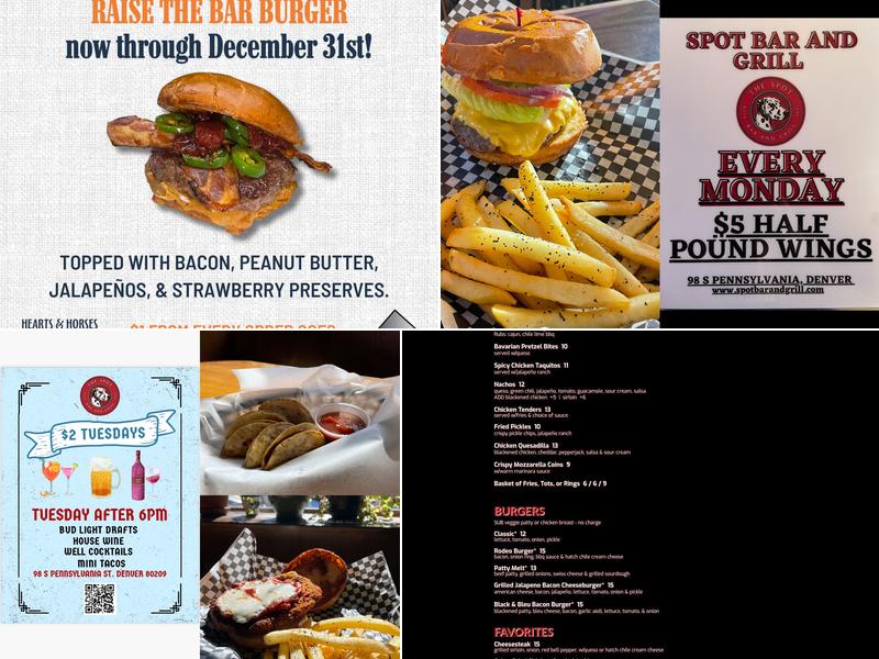 Spot Bar & Grill Menu