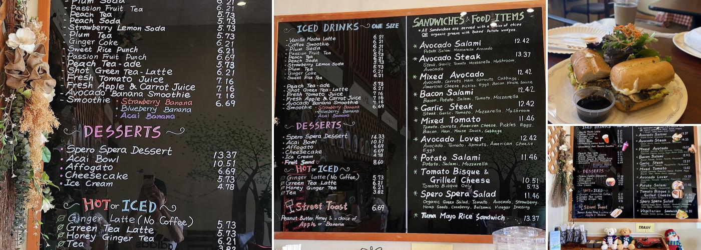 Spero Spera Menu