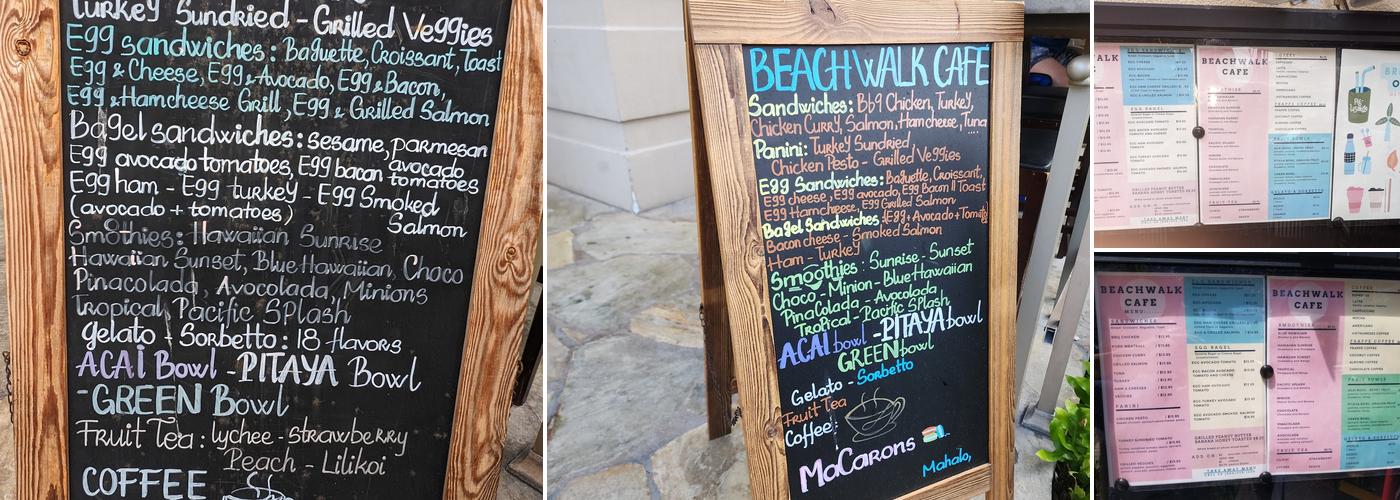 Beachwalk Cafe Menu