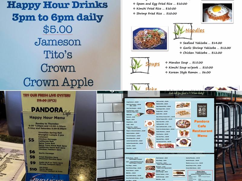 Pandora Cafe Karaoke/Bar & Grill Menu