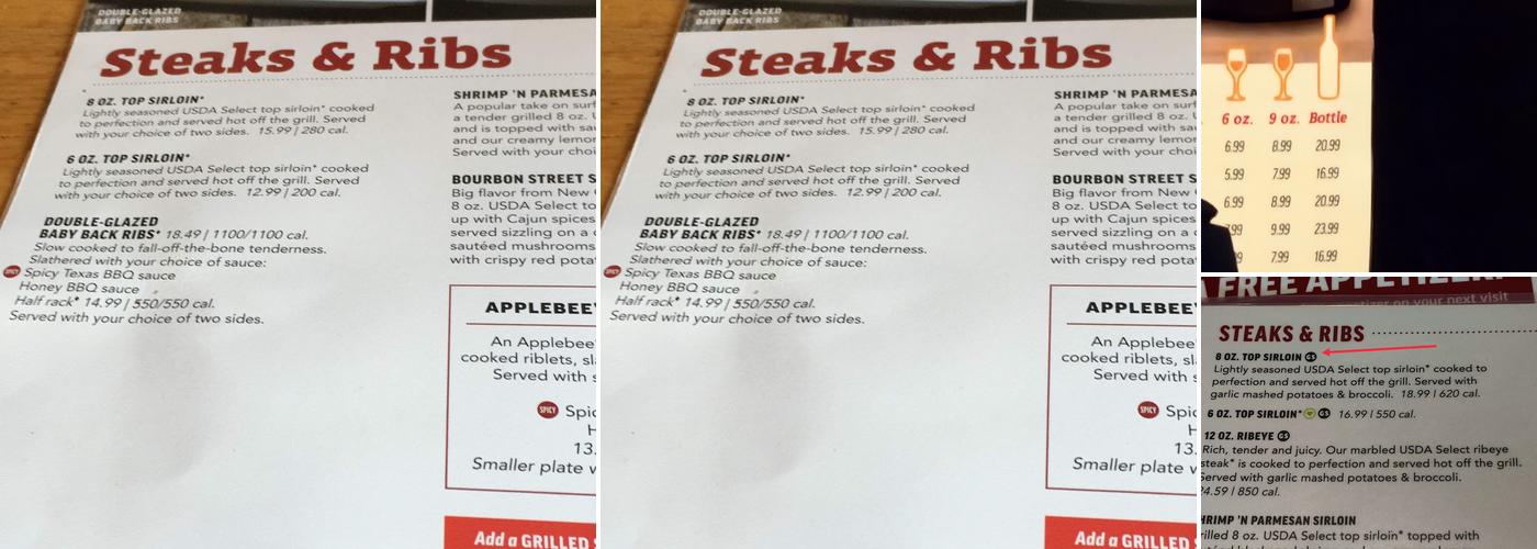 Applebee's Grill + Bar Menu
