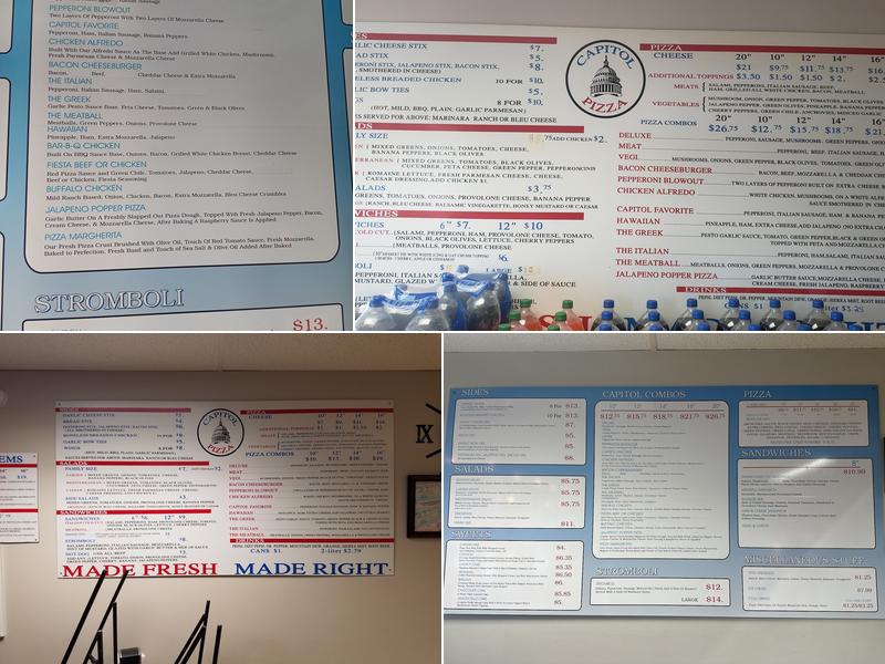 Capitol Pizza Menu
