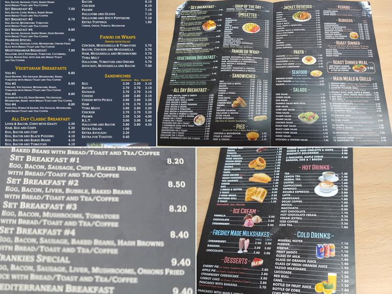 Frankies Menu