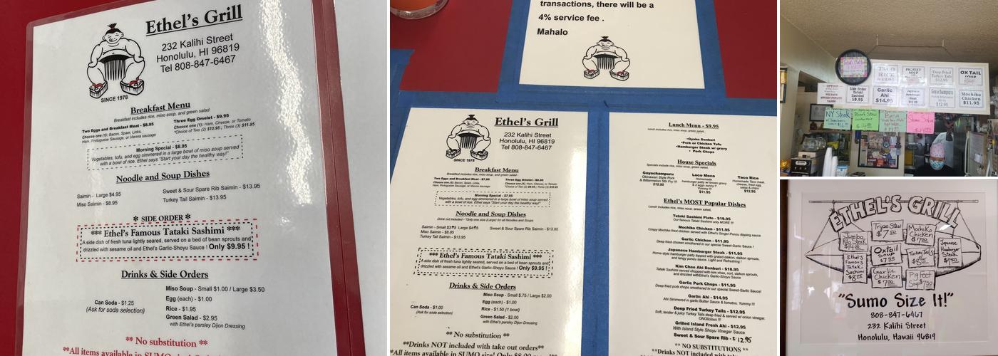 Ethel's Grill Menu