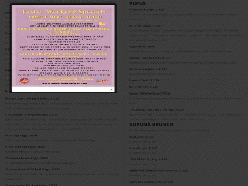 Big City Diner Menu