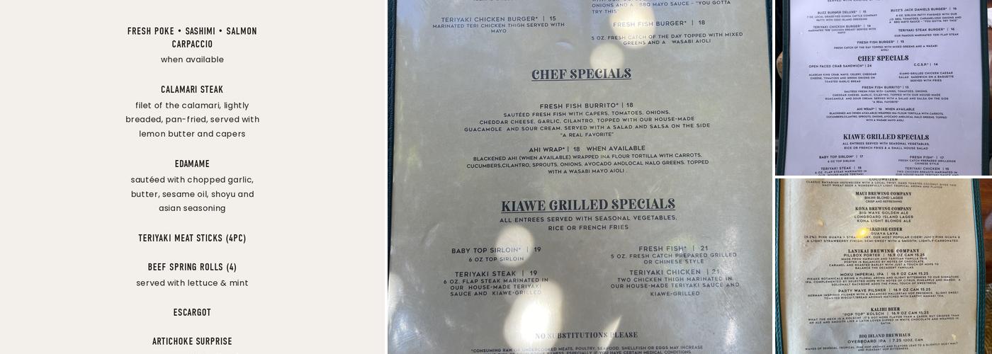Buzz's Original Steak House Menu