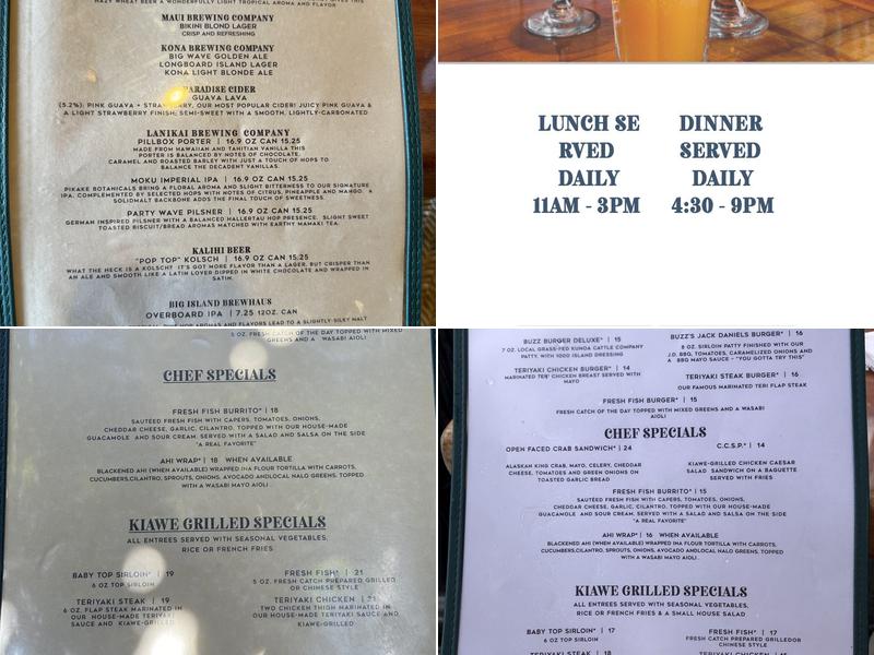 Buzz's Original Steak House Menu