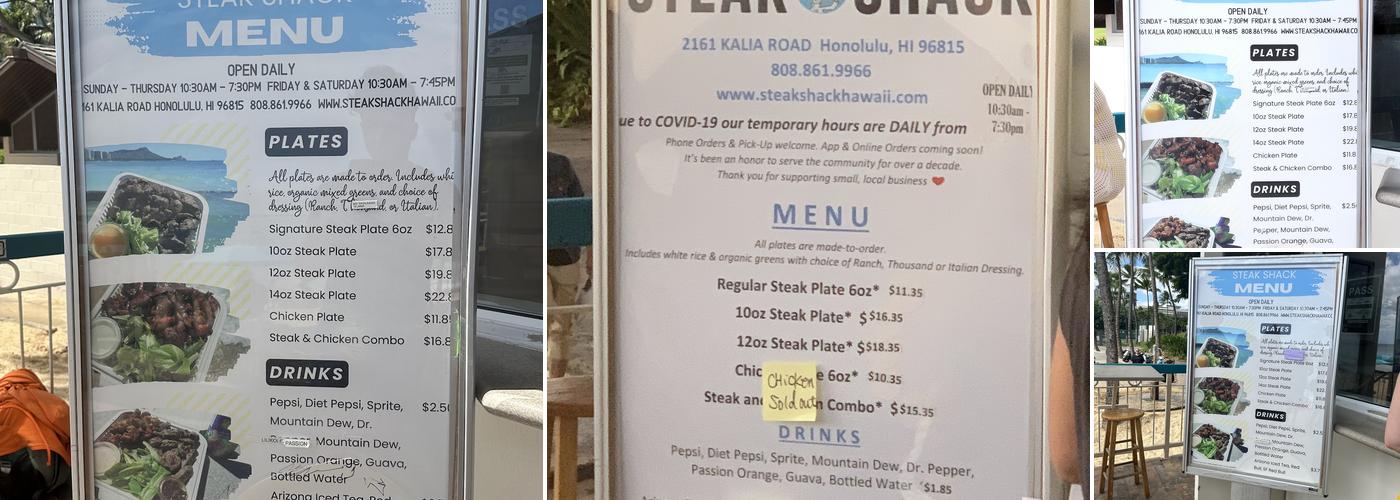 Steak Shack Menu