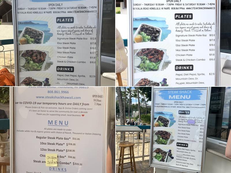 Steak Shack Menu