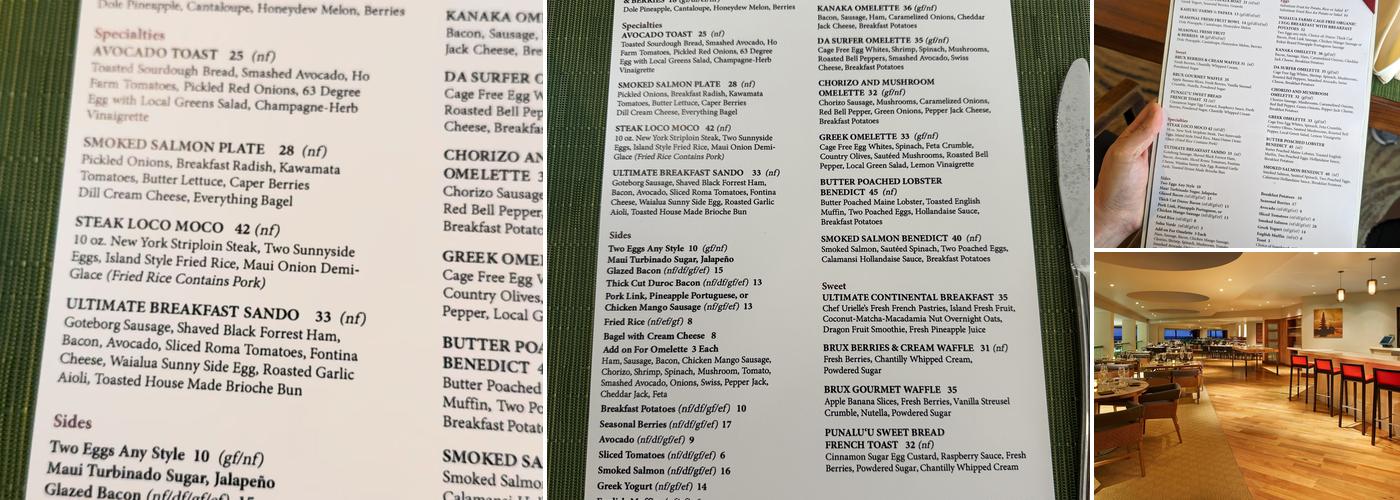 Bali Oceanfront Menu