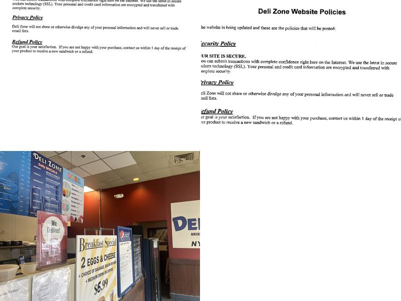 DELI ZONE DEPOT HILL Menu