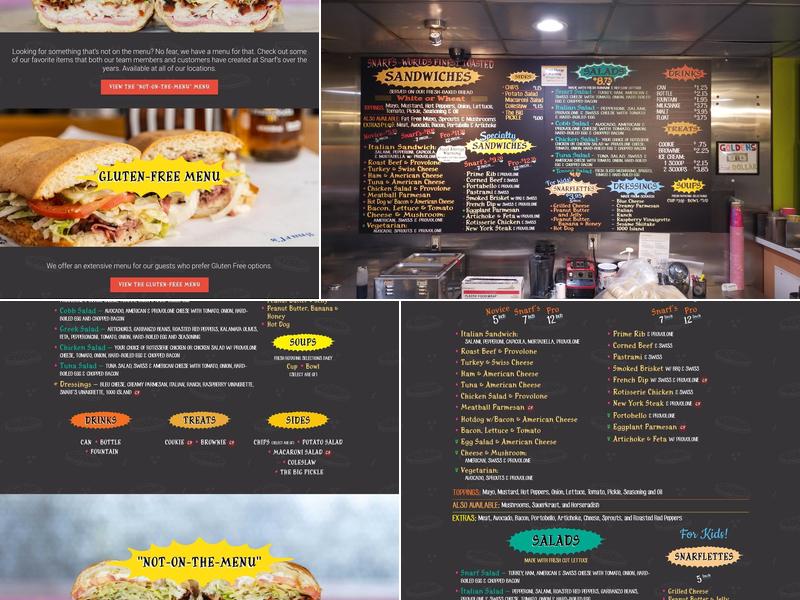 Snarf's Sandwiches Menu