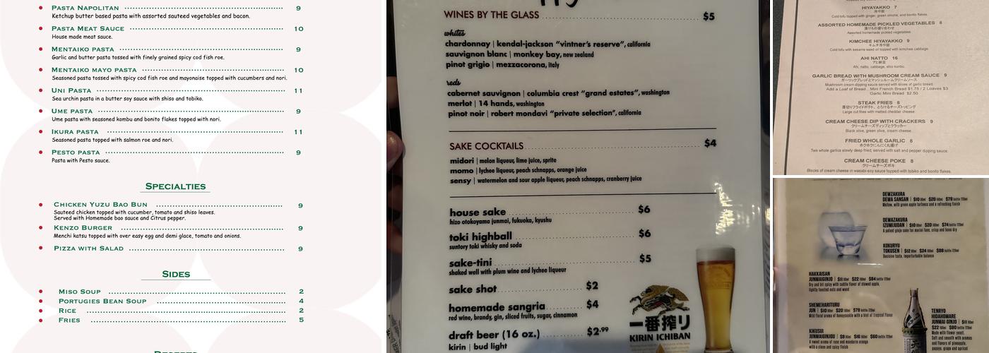 Chez Kenzo Bar And Grill Menu