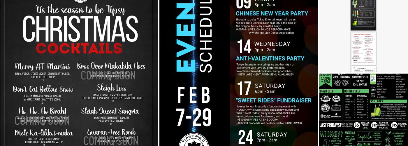 Tipsy Pig 2 Bar & Grill Menu